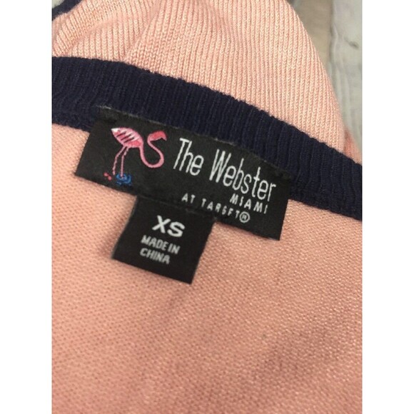 The Webster Miami at Target Pink Navy Classic Cardigan Sweater Gold Buttons XS - Picture 11 of 11